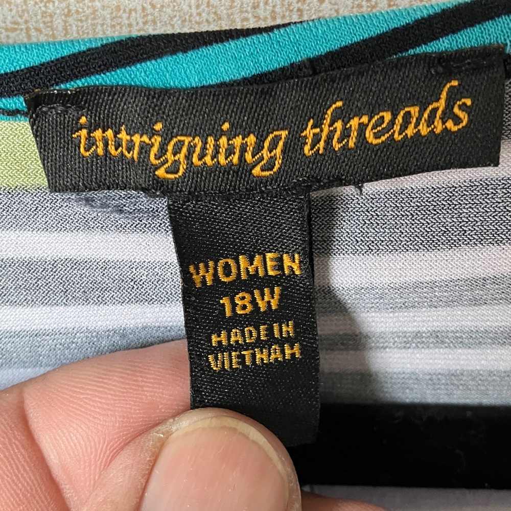 FINAL MARKDOWN Intriguing Threads Women's Striped dress 18w - Picture 2 of 13